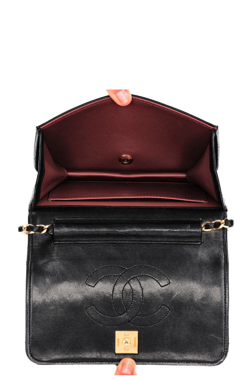 CHANEL Vintage Mini sac à rabat complet Noir