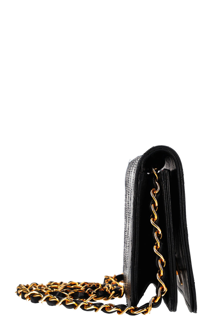 CHANEL Vintage Mini sac à rabat complet Noir