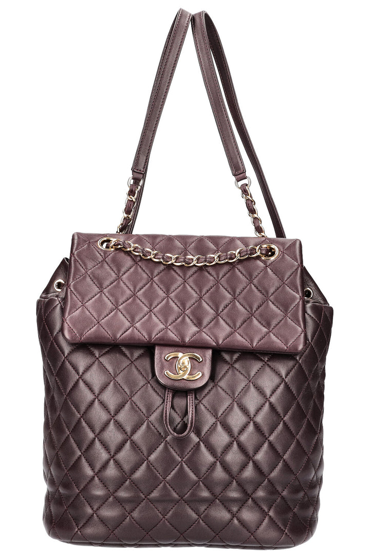 CHANEL Urban Spirit Backpack Aubergine