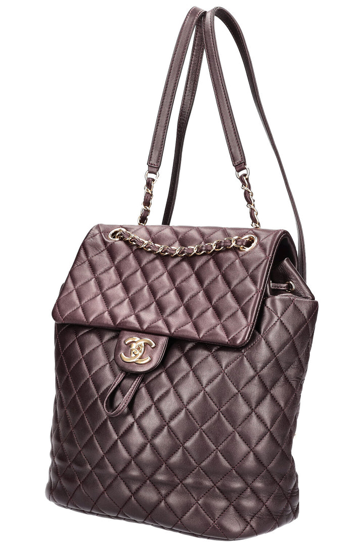 CHANEL Urban Spirit Backpack Aubergine