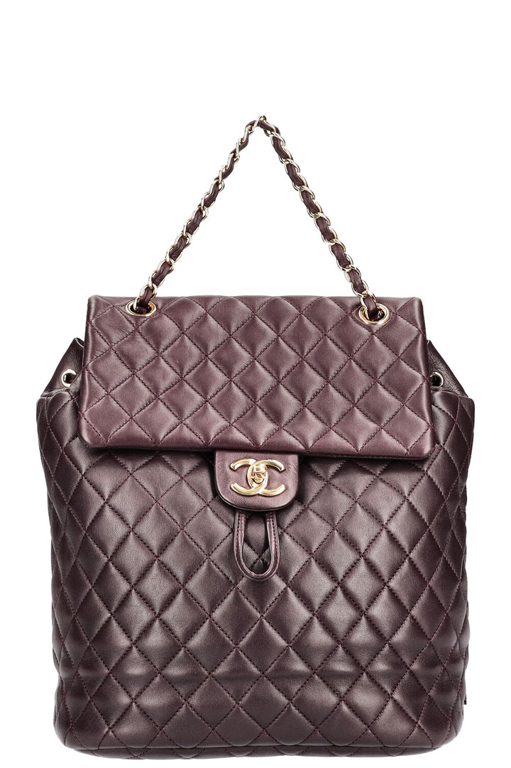 CHANEL Urban Spirit Backpack Aubergine
