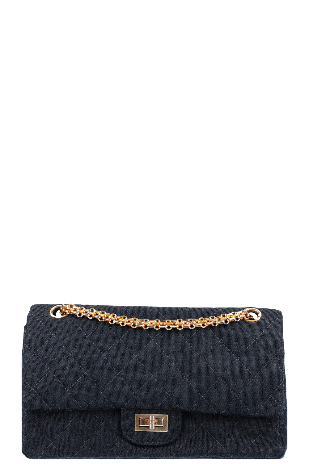 CHANEL Vintage 2.55 Sac Double Rabat Jersey Marine