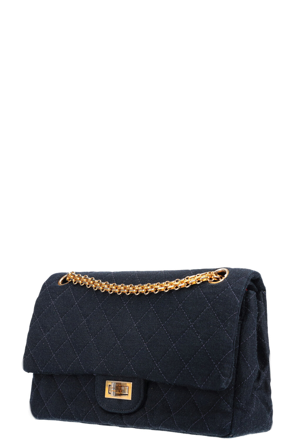 CHANEL Vintage 2.55 Sac Double Rabat Jersey Marine