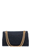 CHANEL Vintage 2.55 Double Flap Bag Jersey Navy