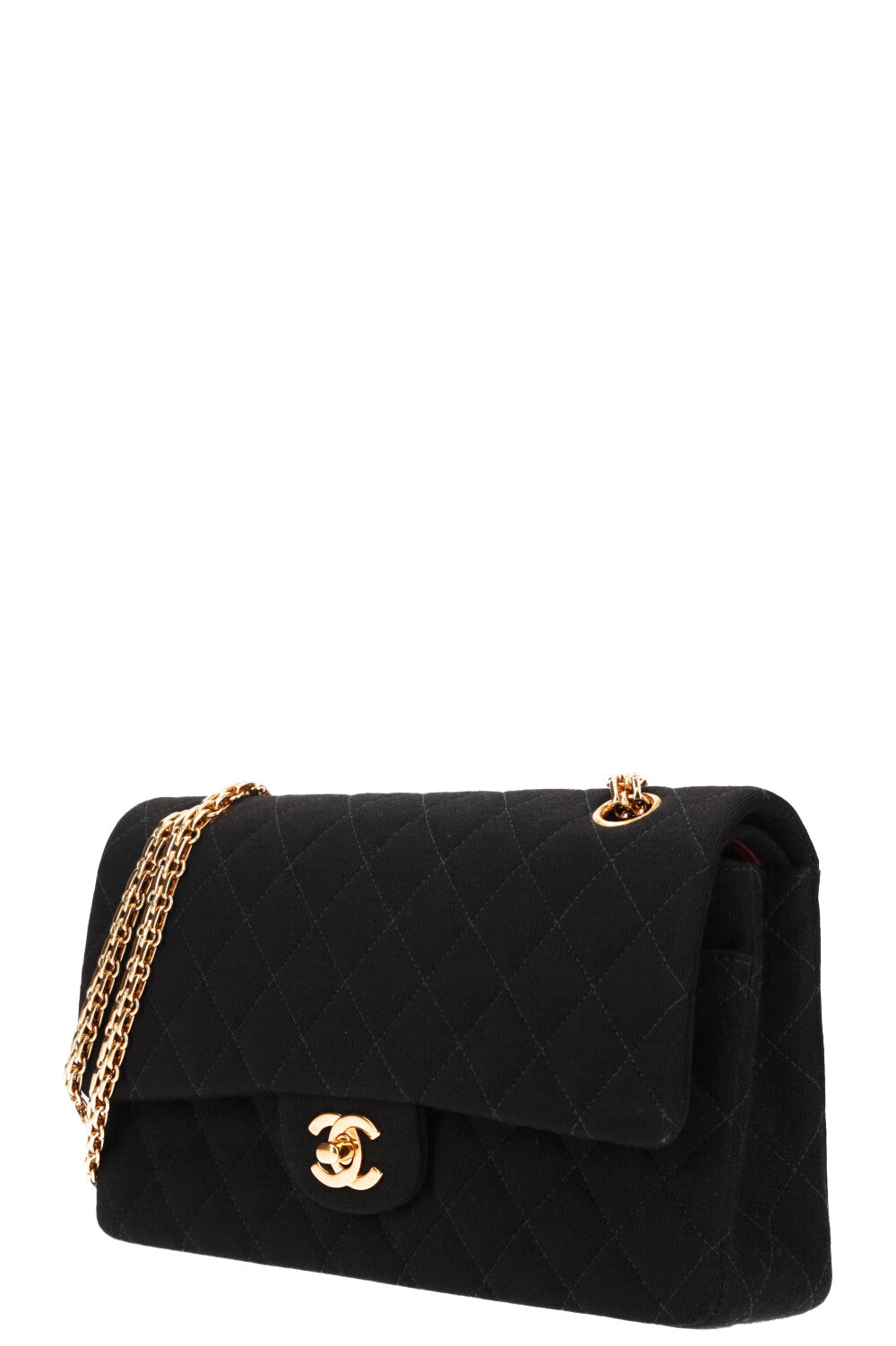 CHANEL Double Flap Bag Jersey Black