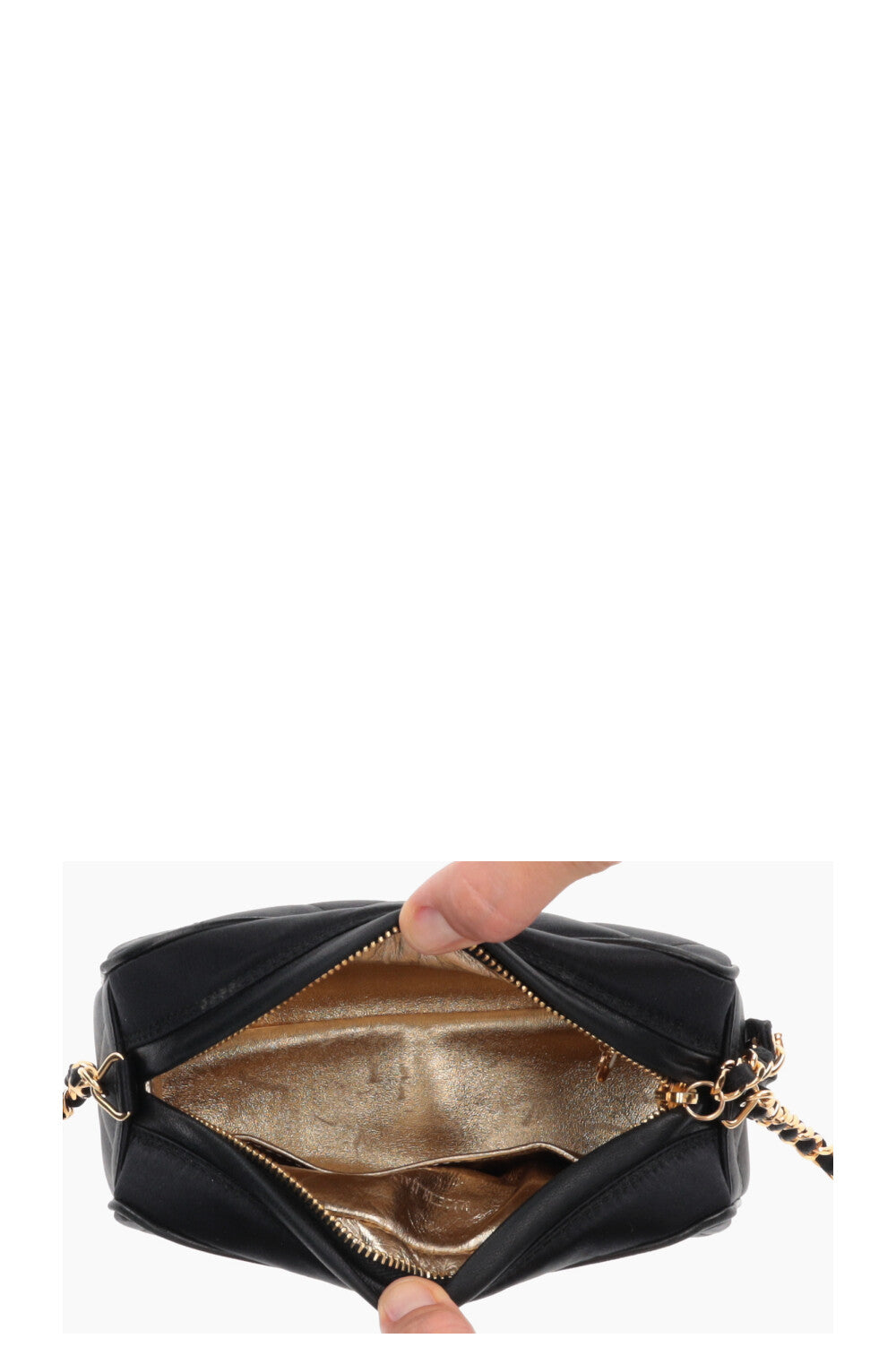 CHANEL Mini Camera Bag Satin Black