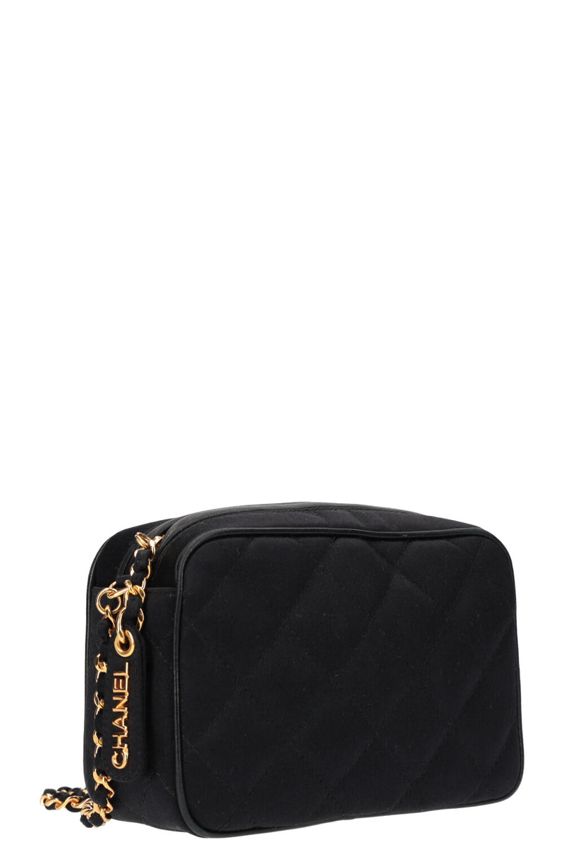 CHANEL Mini Camera Bag Satin Black