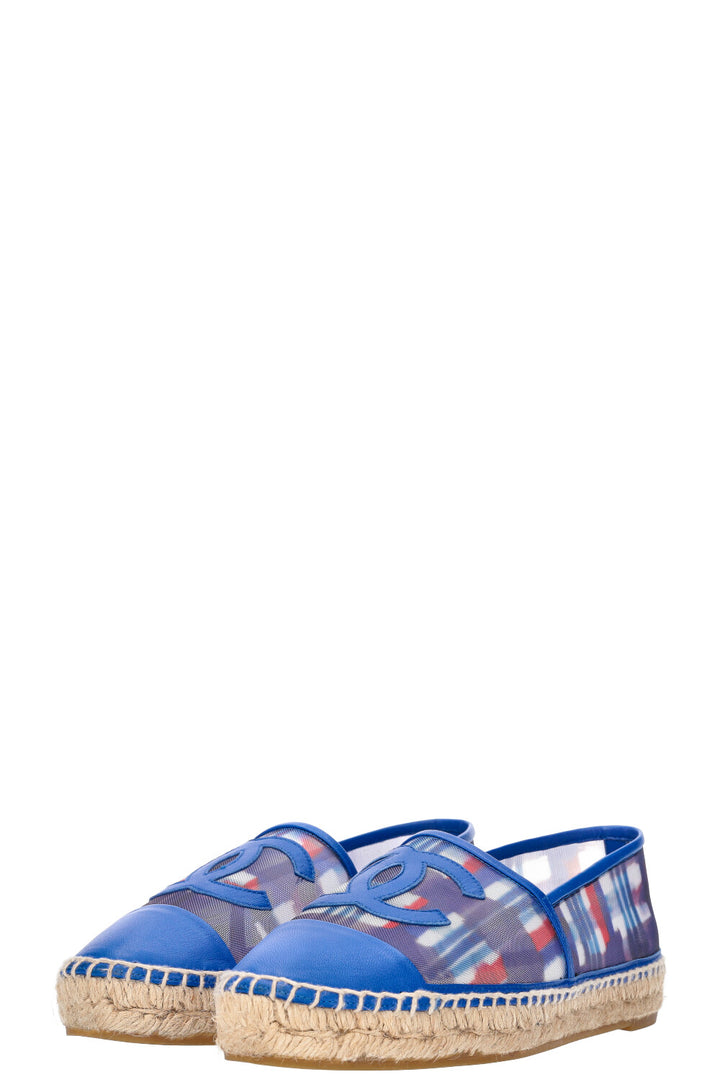 CHANEL Espadrilles Mesh Red Blue