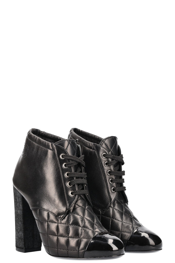 CHANEL Boots Quilted Black