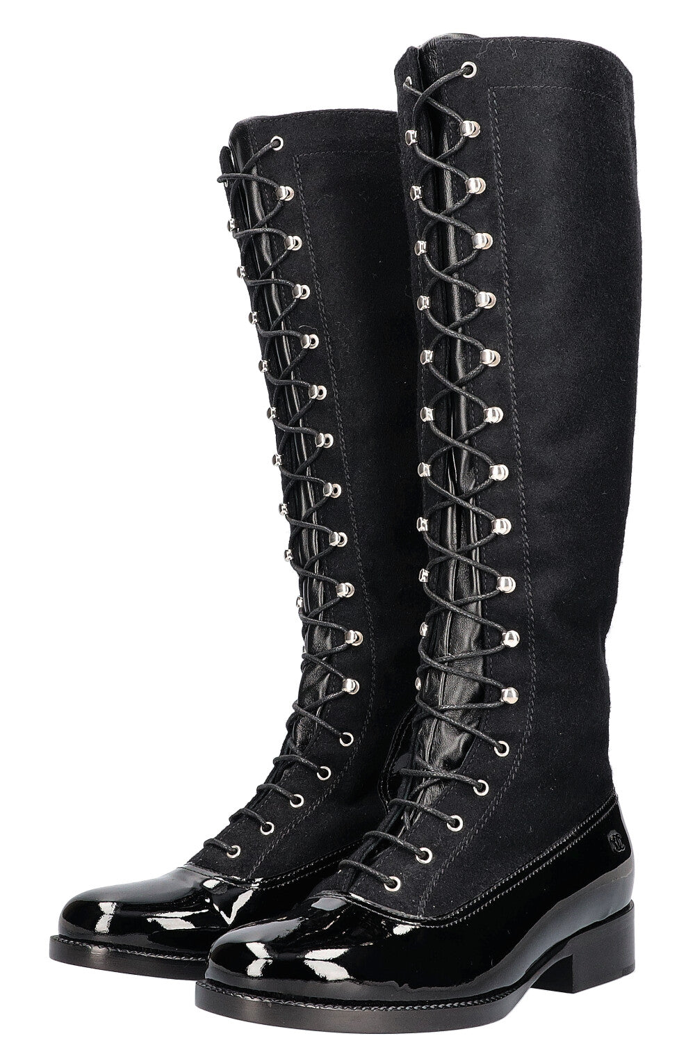 CHANEL Bottines à lacets Noir