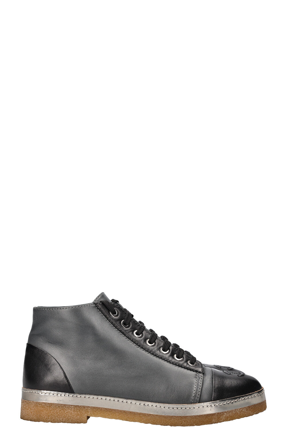 CHANEL High Top Sneakers Grey and Black