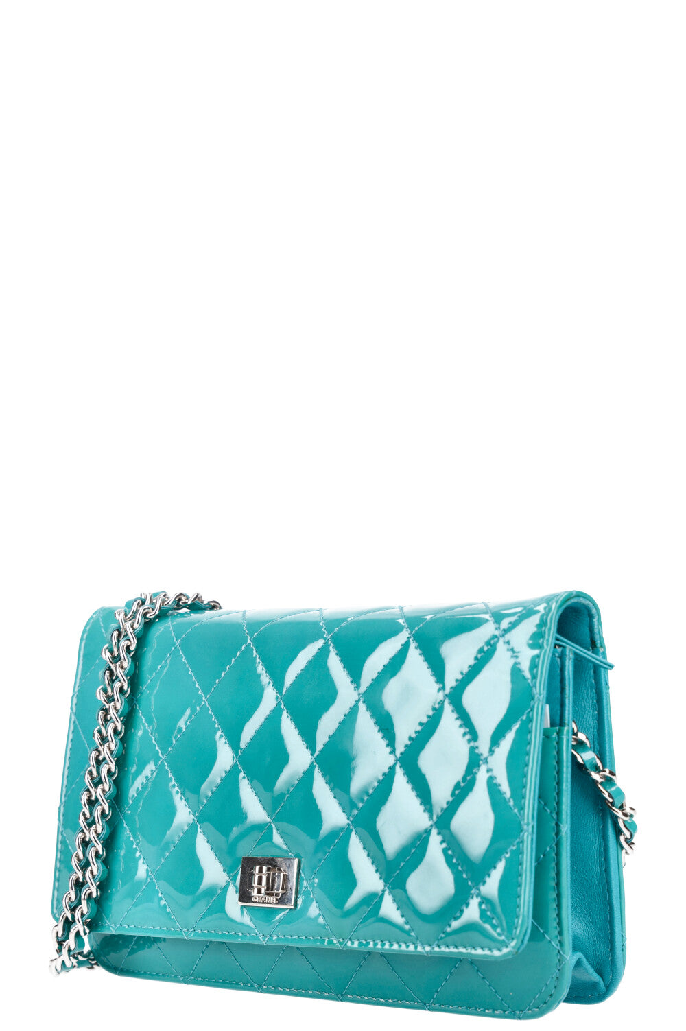 CHANEL 2.55 WOC Patent Leather Turquoise REAWAKE
