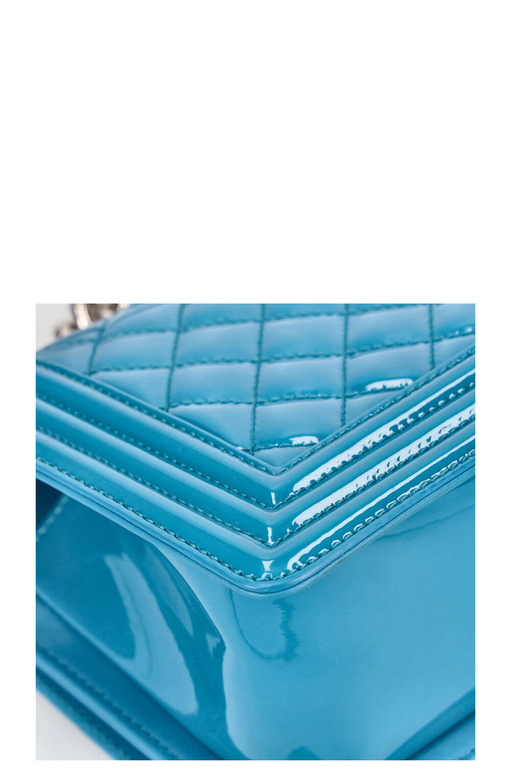 CHANEL  Medium Boy Bag Patent Blue