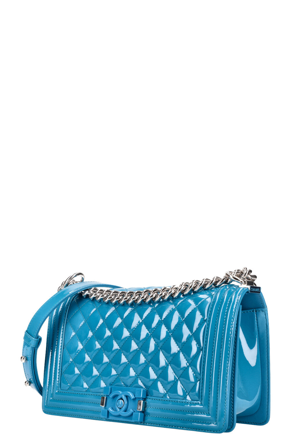 CHANEL Medium Boy Bag Patent Blue – REAWAKE