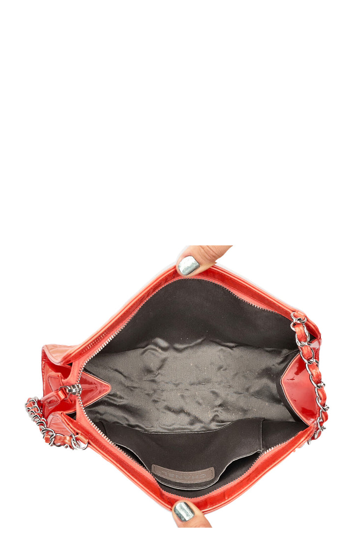 CHANEL Mademoiselle Bag Patent Coral