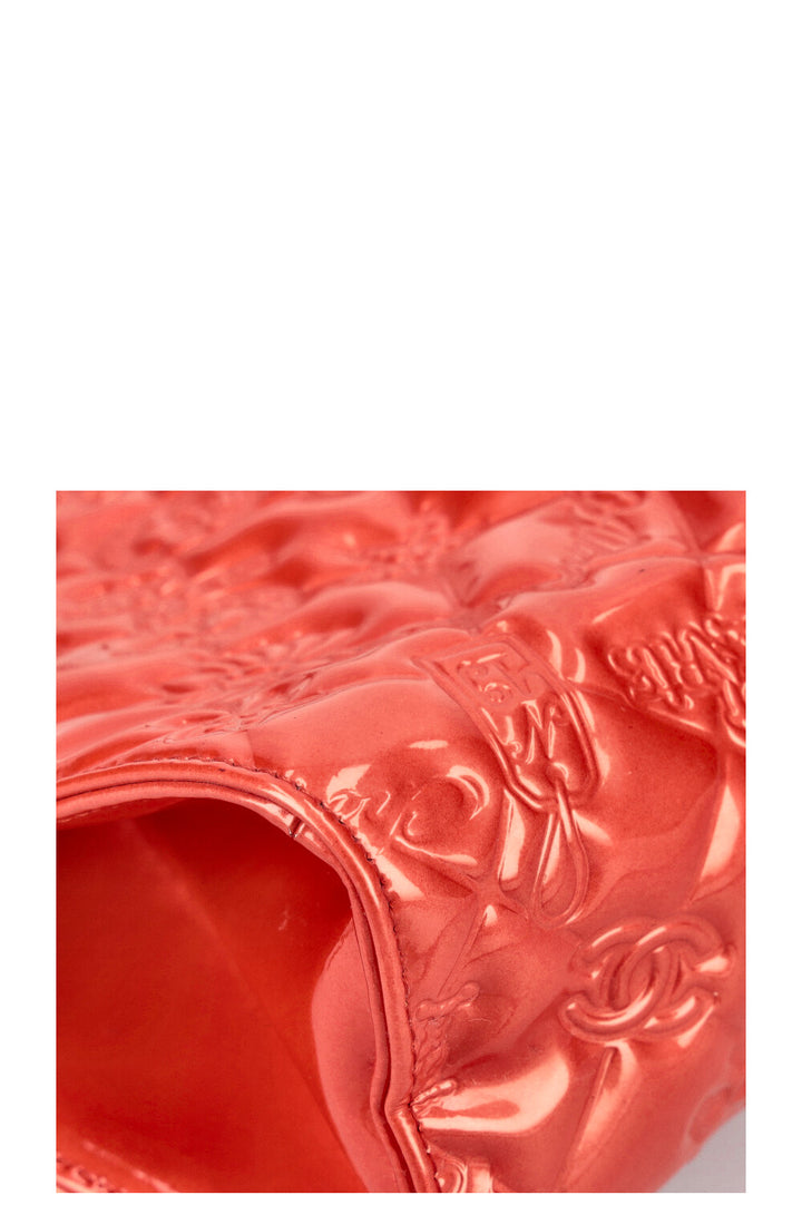 CHANEL Mademoiselle Bag Patent Coral