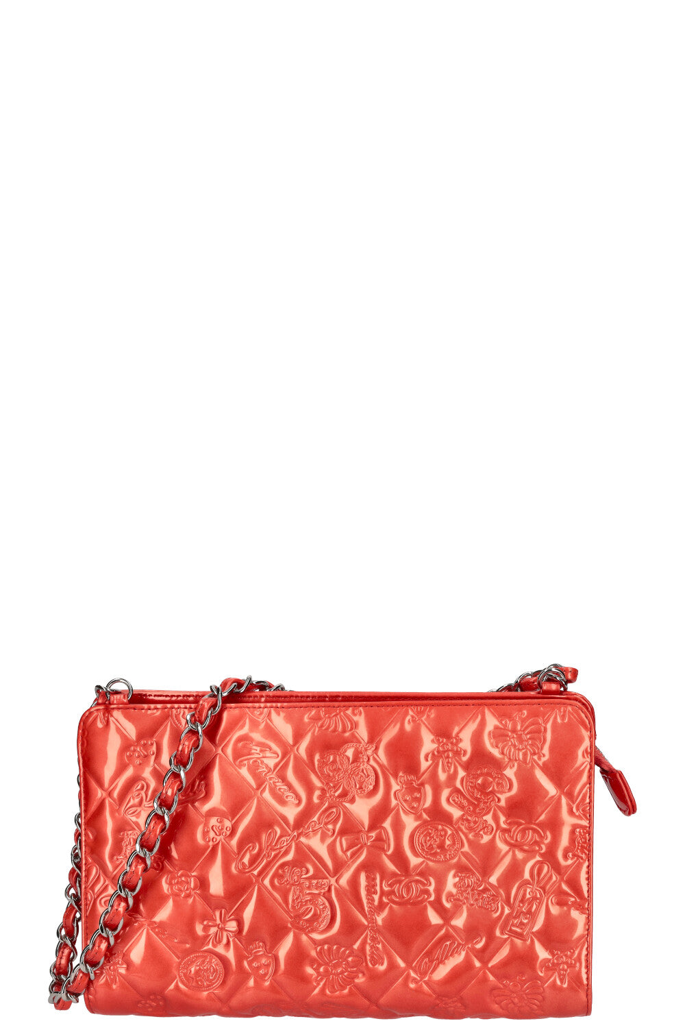 CHANEL Mademoiselle Bag Patent Coral