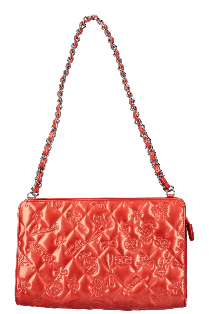 CHANEL Mademoiselle Bag Patent Coral