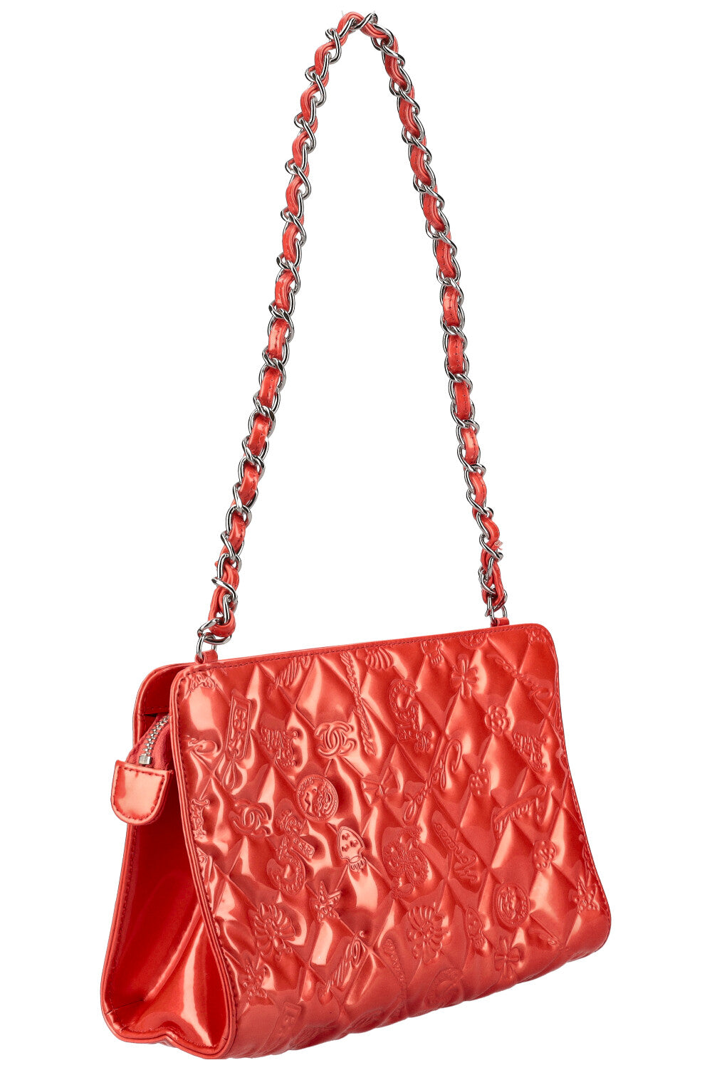 CHANEL Mademoiselle Bag Patent Coral