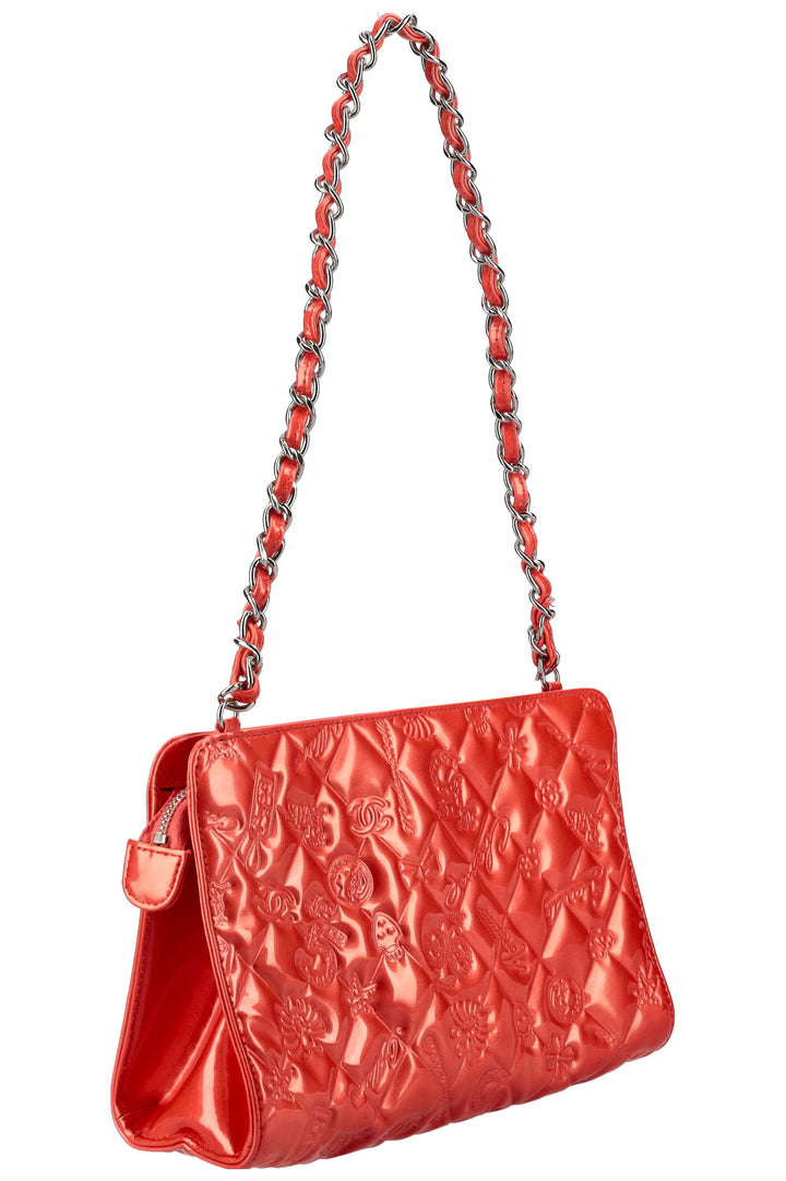 CHANEL Mademoiselle Bag Patent Coral