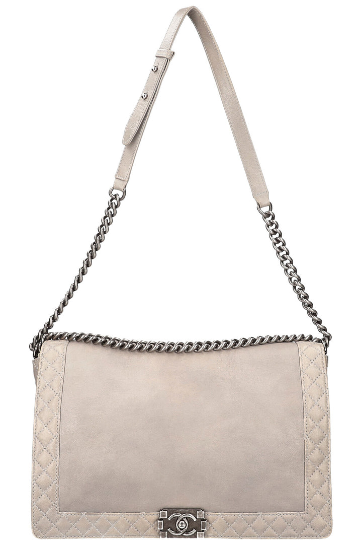 CHANEL Maxi Boy Bag Grey