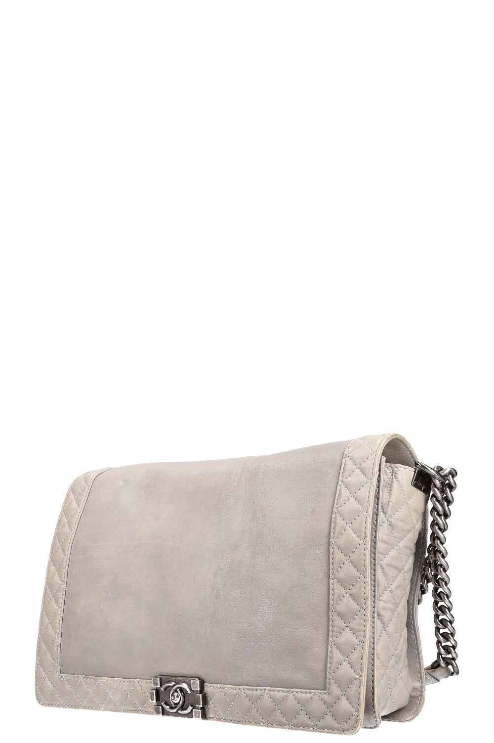 CHANEL Sac Maxi Boy Gris