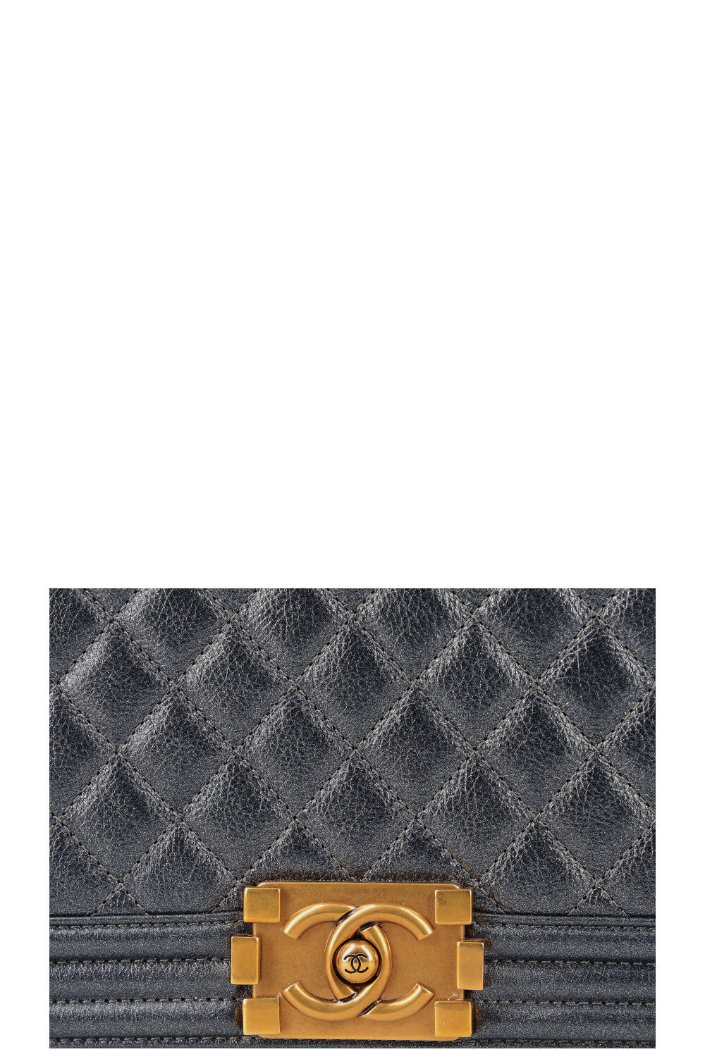 CHANEL Boy Bag Large Metallic Blue