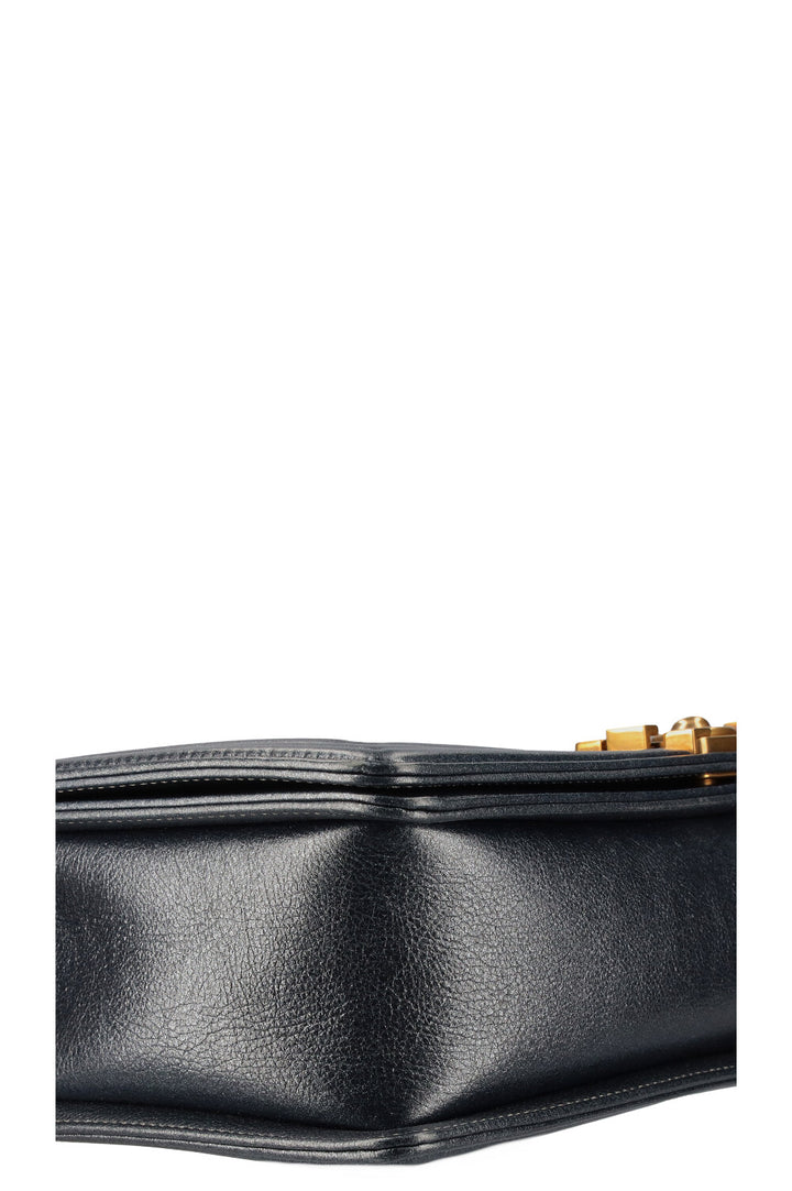 CHANEL Boy Bag Large Metallic Blue