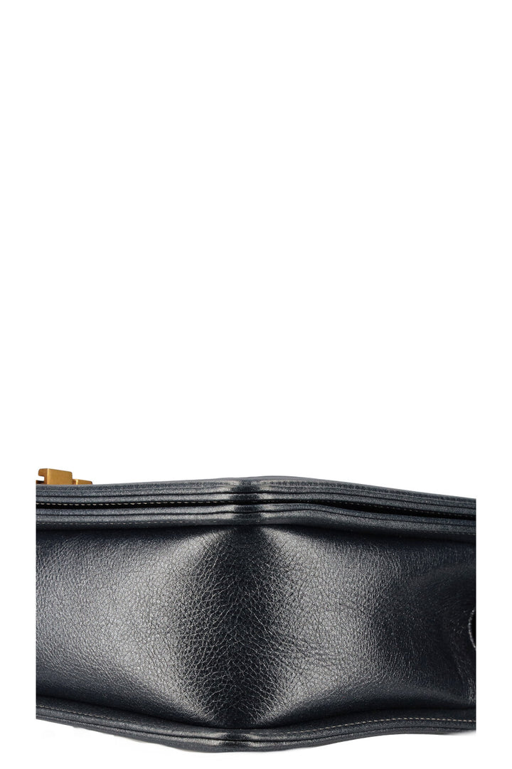 CHANEL Boy Bag Large Metallic Blue