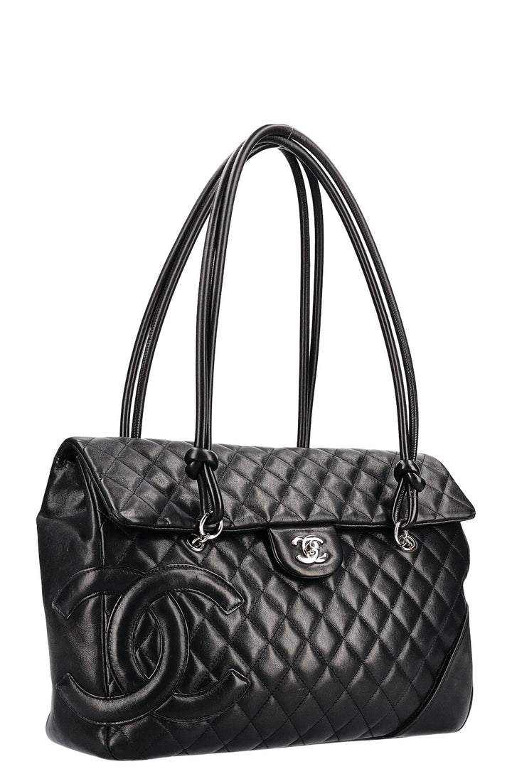 CHANEL Cambon Flap Tote Bag Black