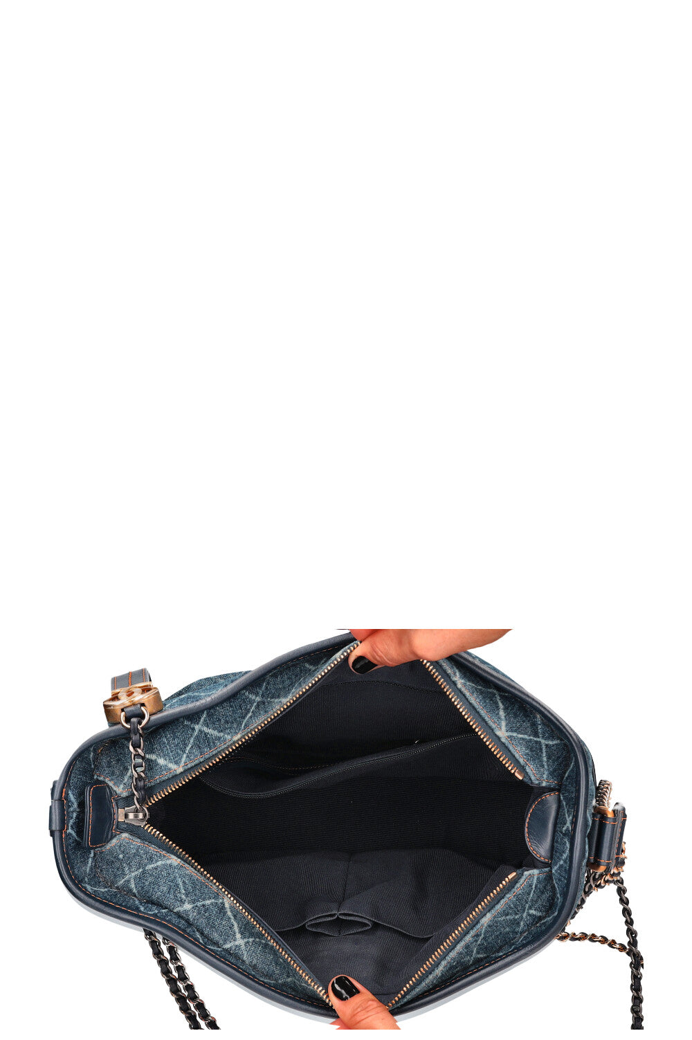 Chanel Gabrielle Medium Hobo Bag in Navy Blue Distressed