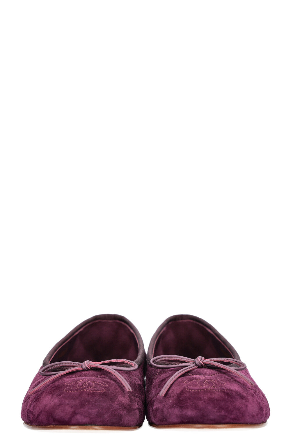 CHANEL Classic Flats Suede Purple