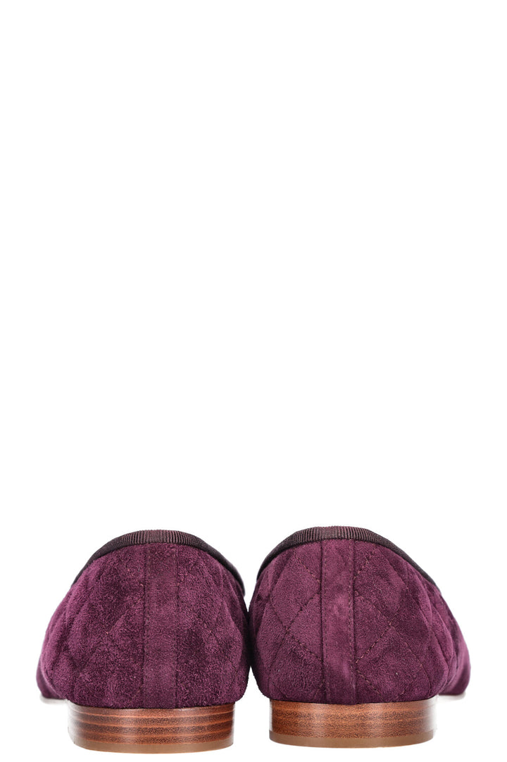 CHANEL Classic Flats Suede Purple