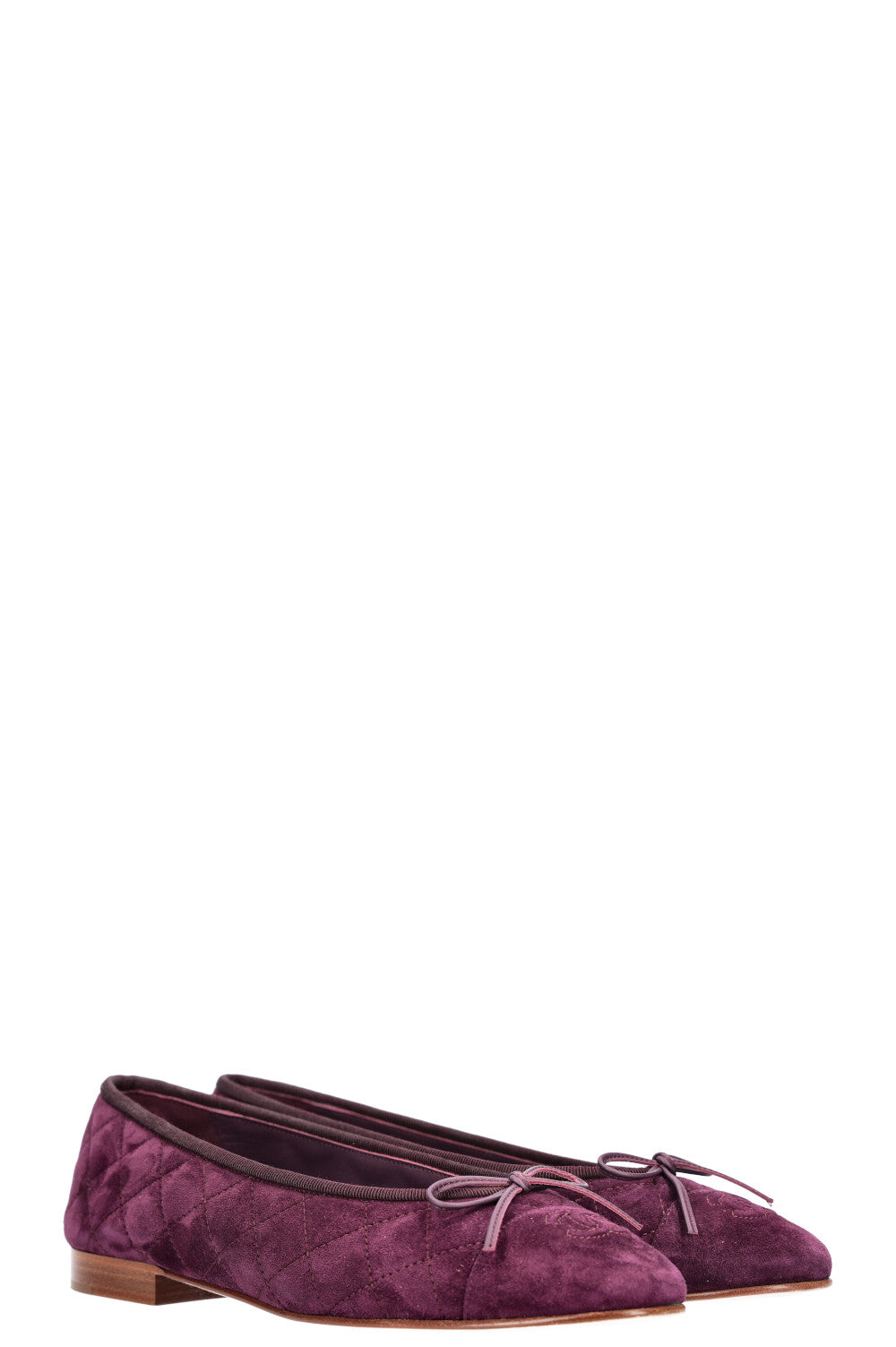 CHANEL Classic Flats Suede Purple