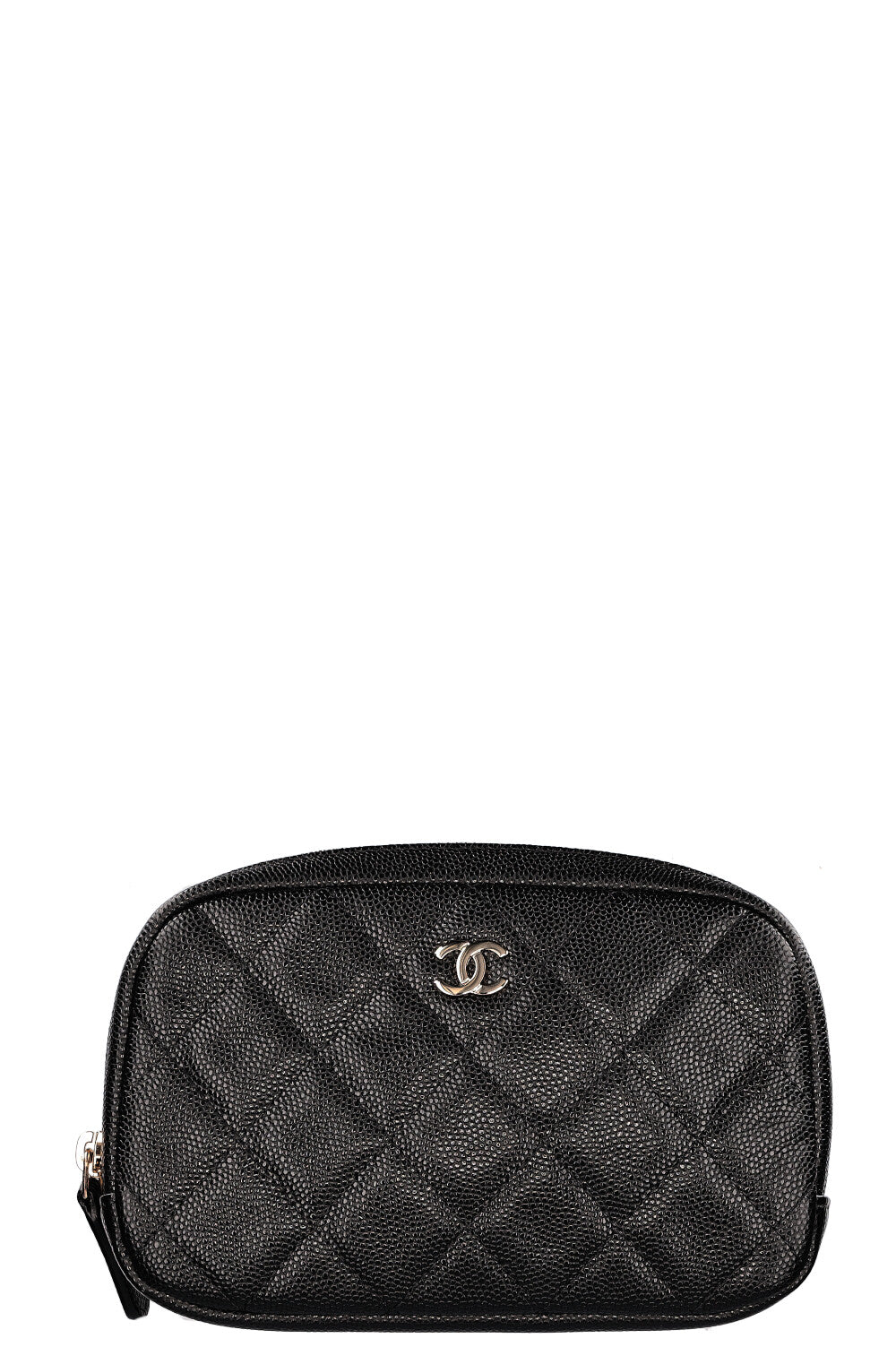 CHANEL Curvy Cosmetic Pouch Caviar Black