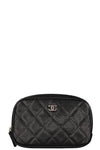 CHANEL Curvy Cosmetic Pouch Caviar Black