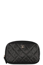 CHANEL Curvy Cosmetic Pouch Caviar Black
