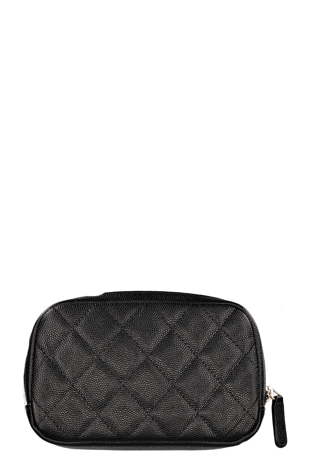 CHANEL Curvy Cosmetic Pouch Caviar Black