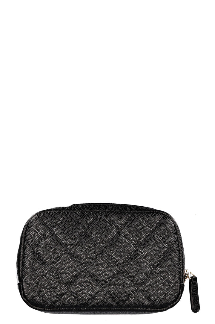 CHANEL Curvy Cosmetic Pouch Caviar Black
