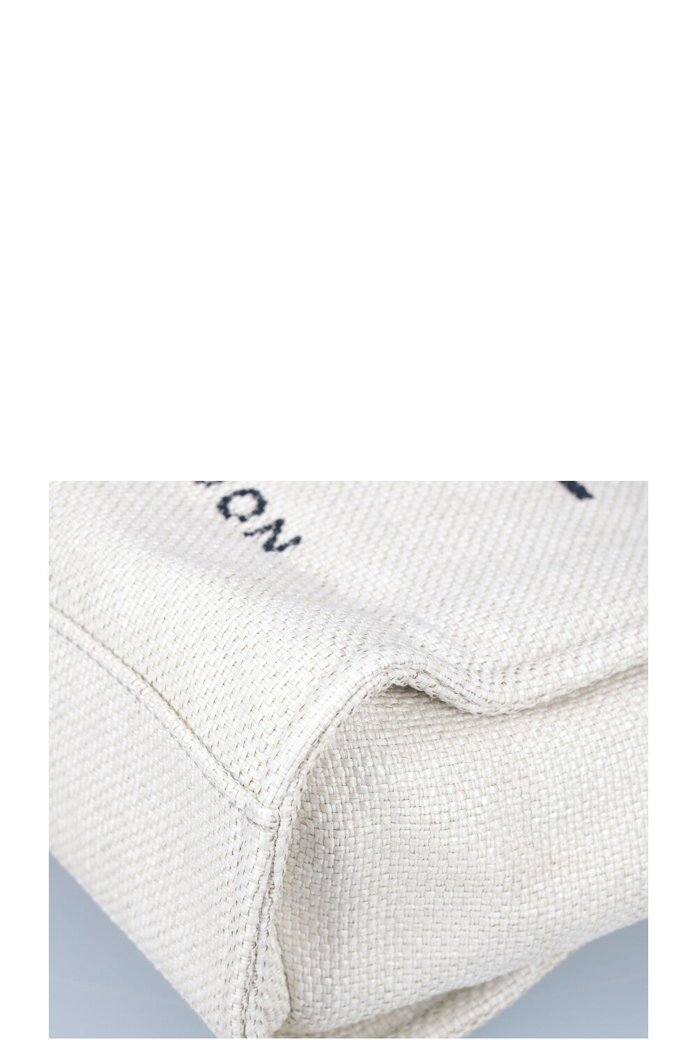 CHANEL Deauville Bag Small Raffia White Navy