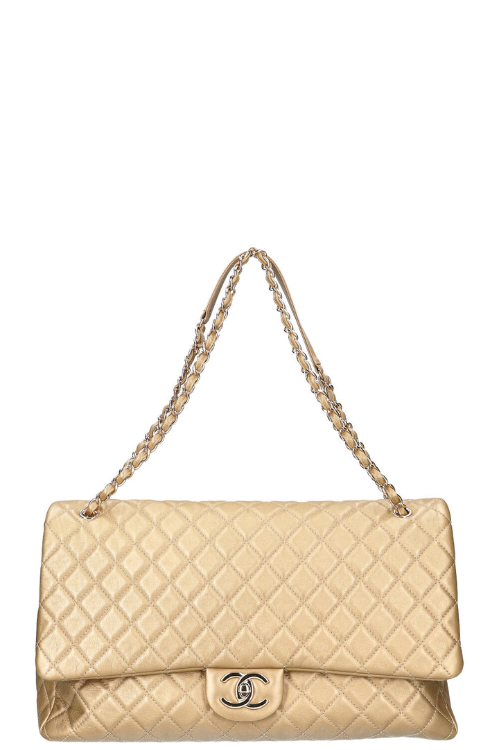CHANEL XXL Airline Classic Flap Bag Gold