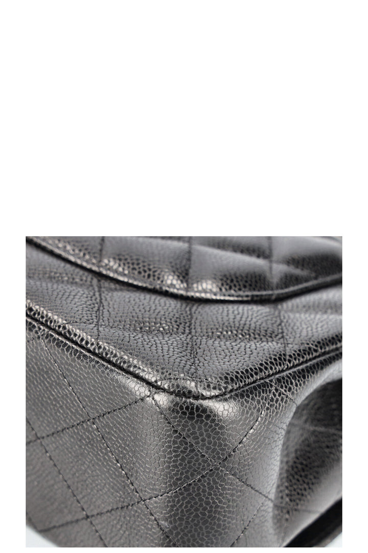 CHANEL Double Flap Bag Large Caviar Black