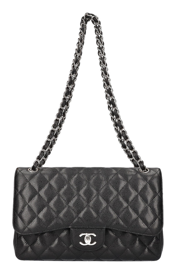 CHANEL Double Flap Bag Large Caviar Black