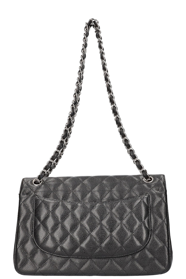 CHANEL Double Flap Bag Large Caviar Black