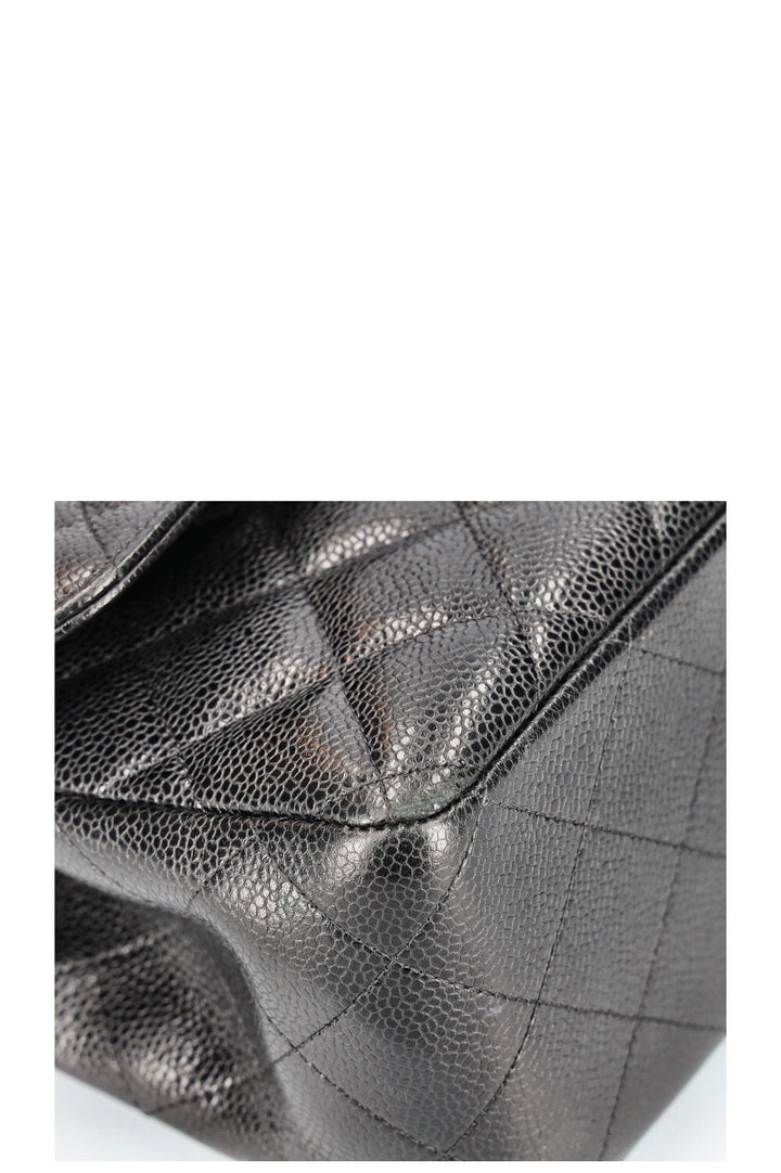 CHANEL Double Flap Bag Large Caviar Black