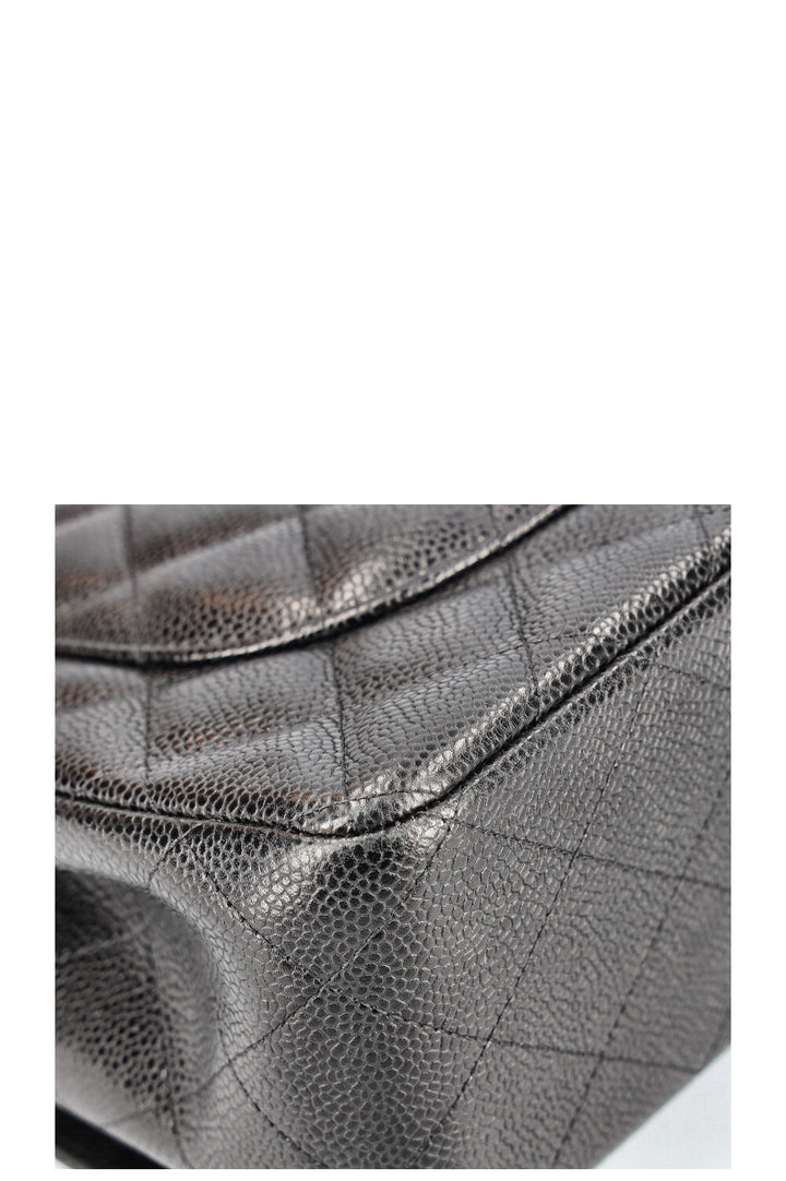 CHANEL Double Flap Bag Large Caviar Black