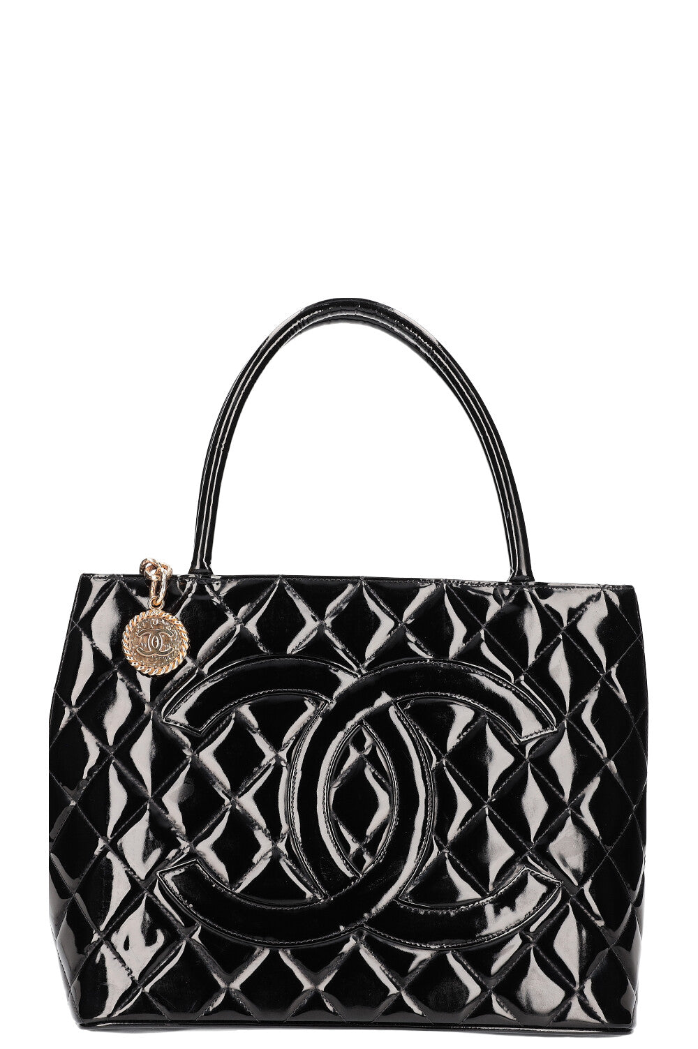 Chanel Medaillon Tote Patent Black 2002