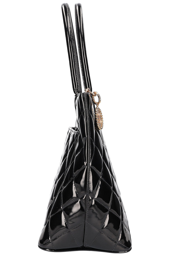 CHANEL Medaillon Tote Patent Black 2002