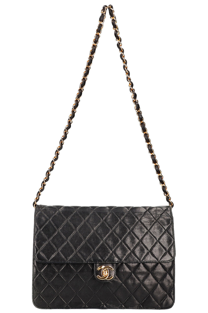 Chanel Single Flap Bag Black 1970-1980