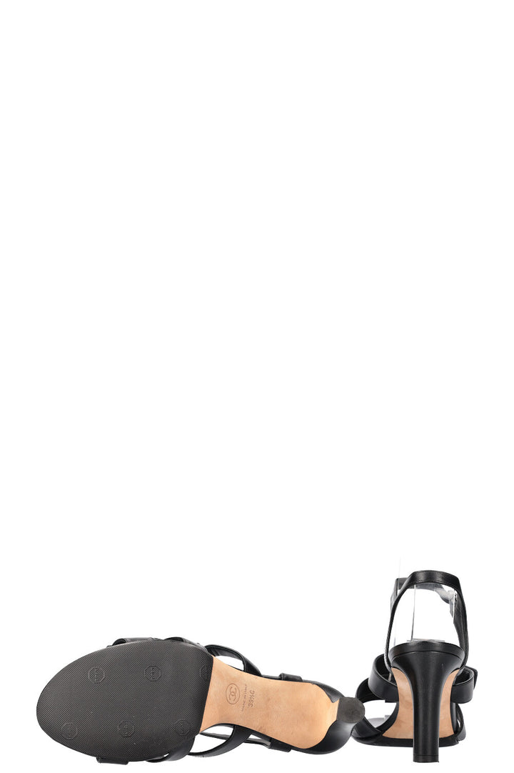 CHANEL Turnlock Sandals Black